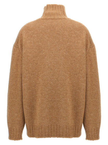 Jil Sander Beige Wool Cardigan