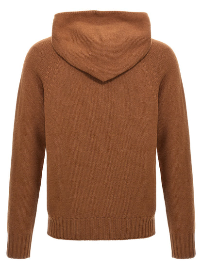 MA'RY'YA Brown Wool Cardigan