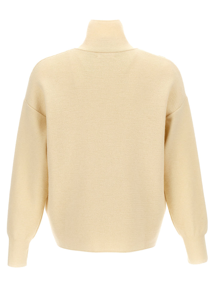 MA'RY'YA White Merino Wool Cardigan