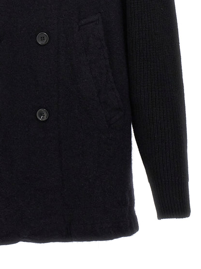 Comme Des Garçons Blue Wool Coat