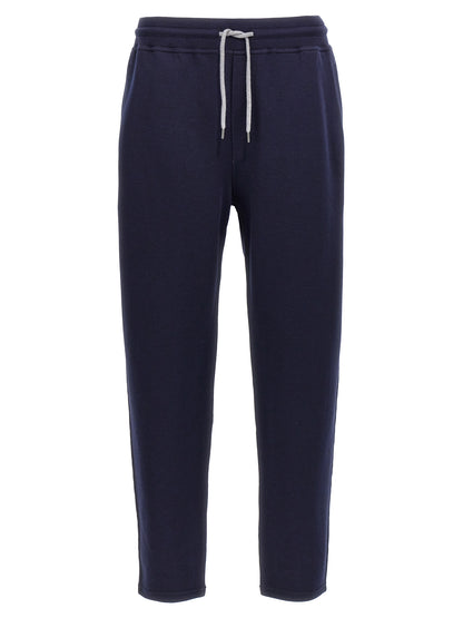 Brunello Cucinelli Blue Cotton Joggers (Workout Pants)