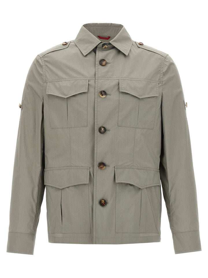Brunello Cucinelli Bicolor Cotton Shell Jacket