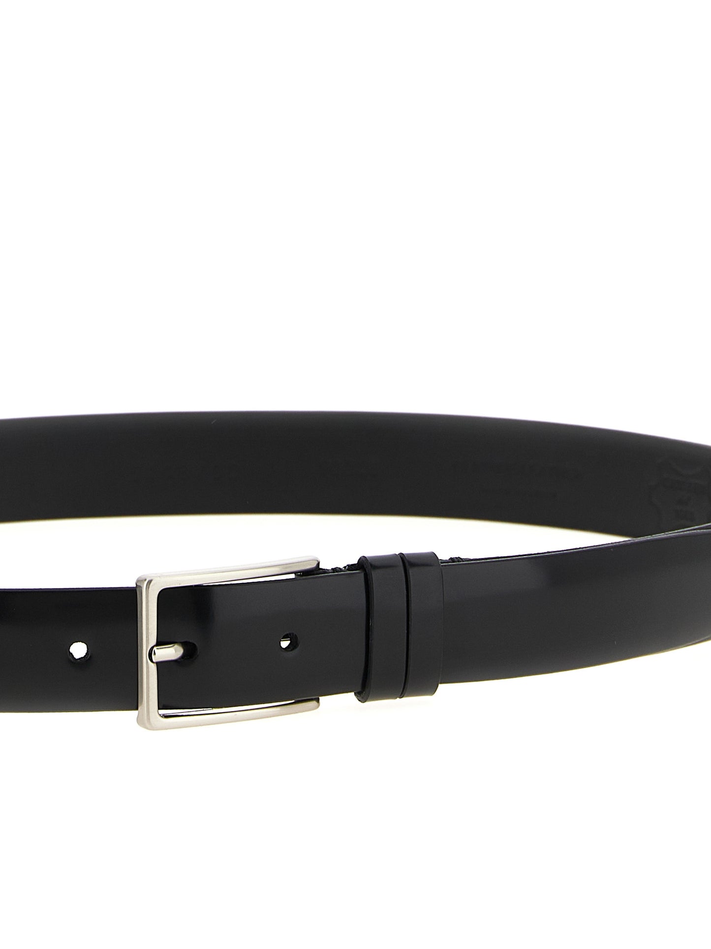 ZERBINI CLAUDIO Black Leather Regular Belt