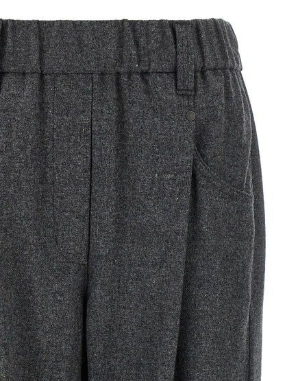 Brunello Cucinelli Gray Virgin Wool Casual Pants