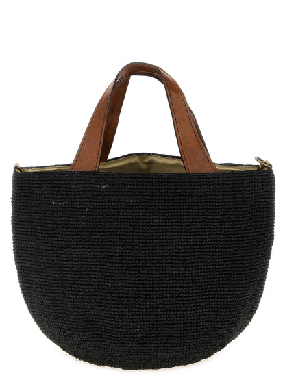 Ibeliv Black Raffia Handbag