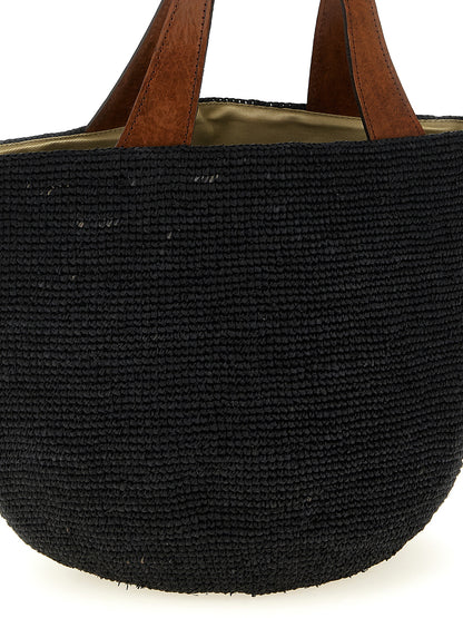 Ibeliv Black Raffia Handbag