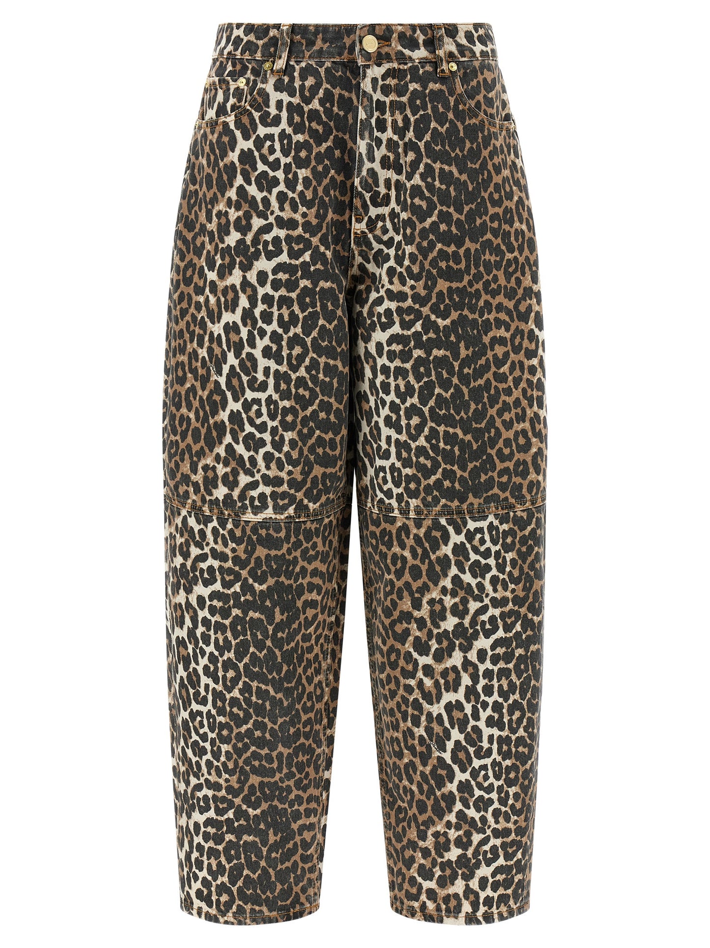 Ganni Brown Organic Cotton Cropped Jeans