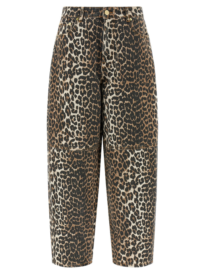Ganni Brown Organic Cotton Cropped Jeans