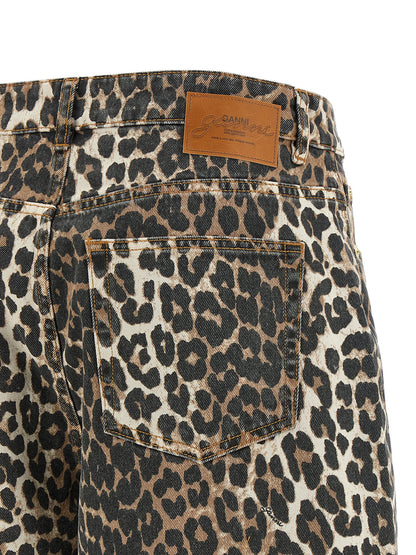 Ganni Brown Organic Cotton Cropped Jeans