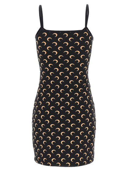 Marine Serre Black Polyamide Short Dress