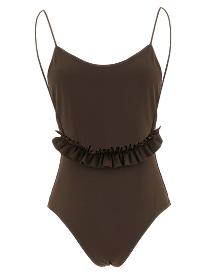 Jacquemus Brown Polyamide One-Piece Swimsuit