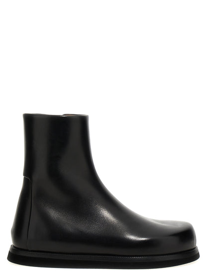 Marsell Black Calfskin Ankle Boots