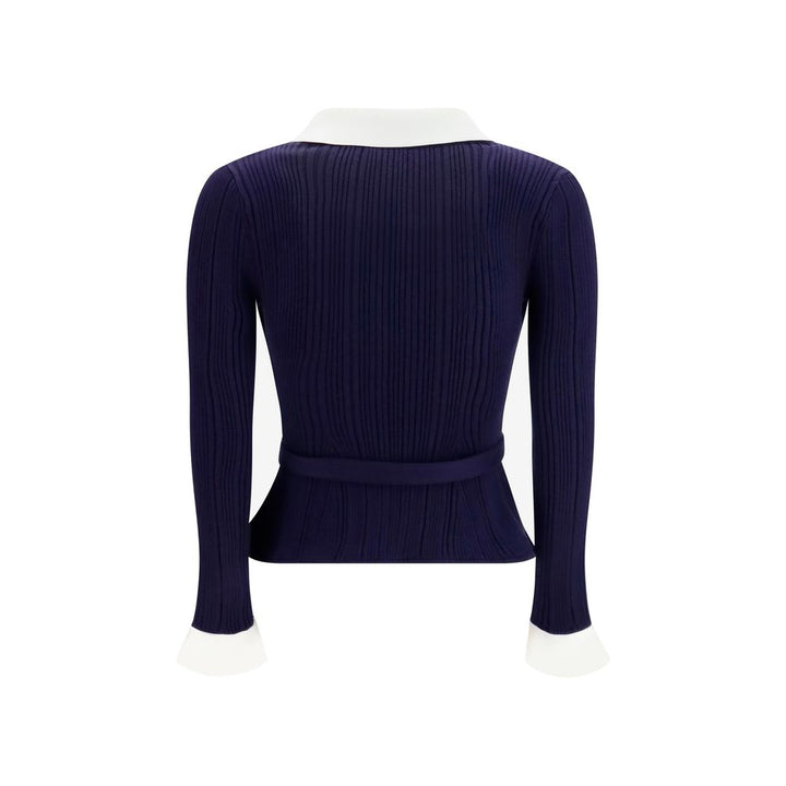 Self-Portrait Blue Polyamide Cardigan