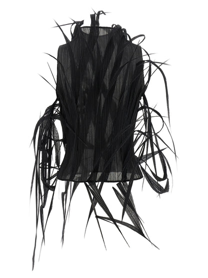 Issey Miyake Black Polyester Tank Tops