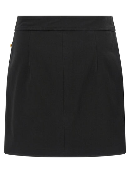 Elisabetta Franchi Black Cotton Long Skirt