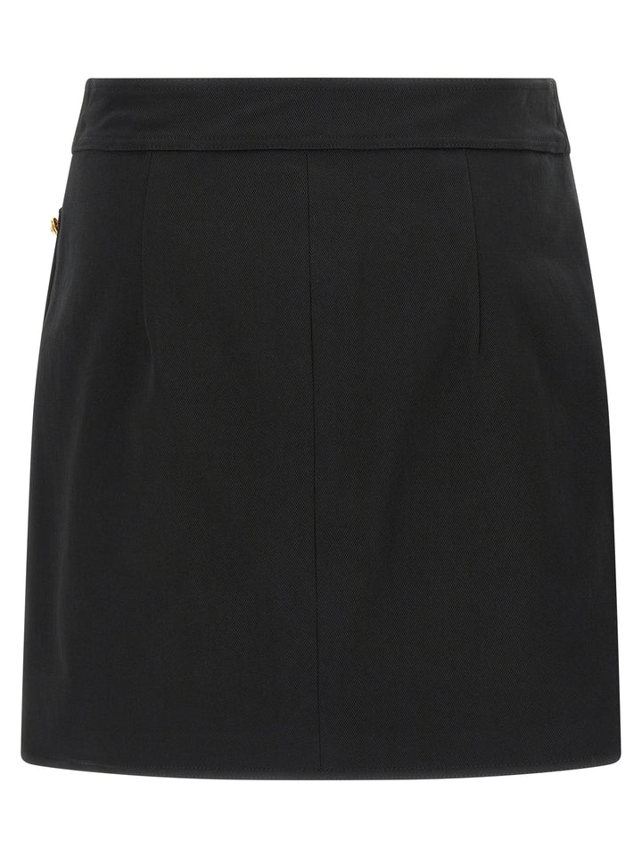 Elisabetta Franchi Black Cotton Long Skirt