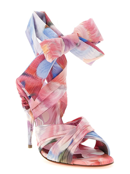 Christian Louboutin Multicolor Nylon Stiletto Heel Sandals