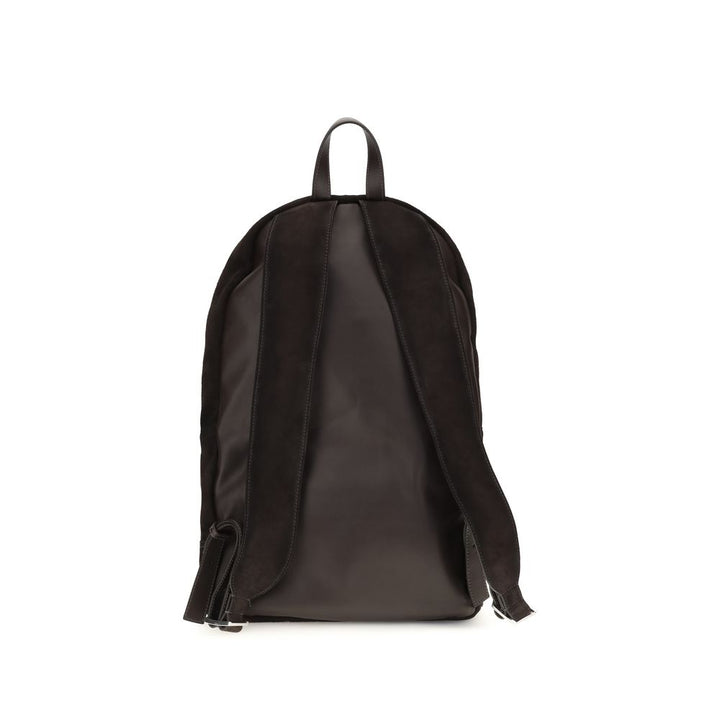 Santoni Brown Calf Leather Bos Taurus Backpack