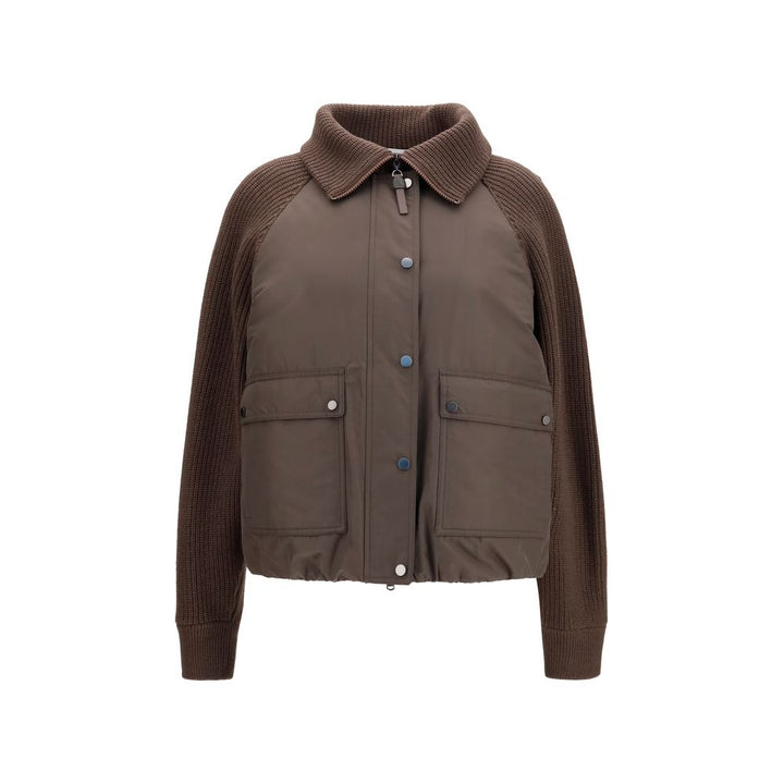 Brunello Cucinelli Brown Polyester Full-Length Jacket