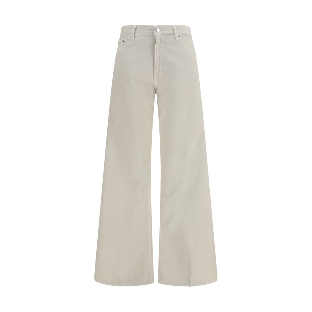 Haikure White Cotton Relaxed Fit Jeans