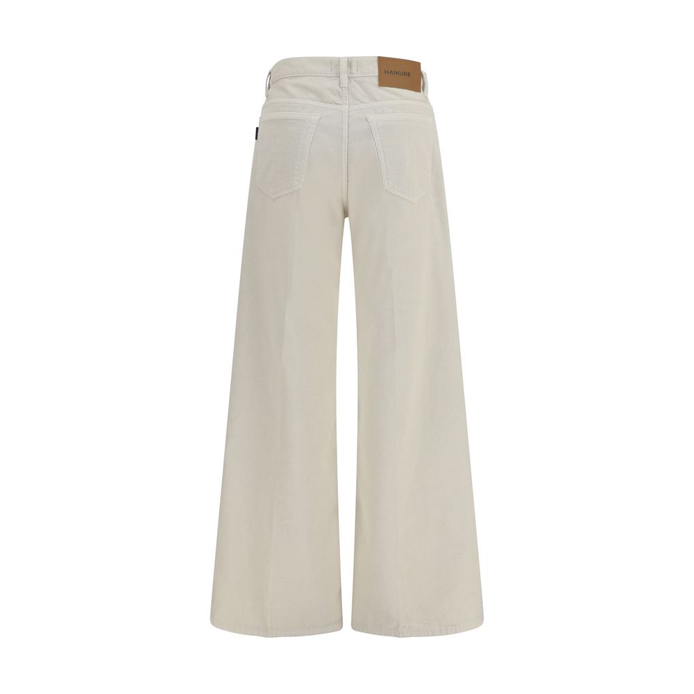 Haikure White Cotton Relaxed Fit Jeans