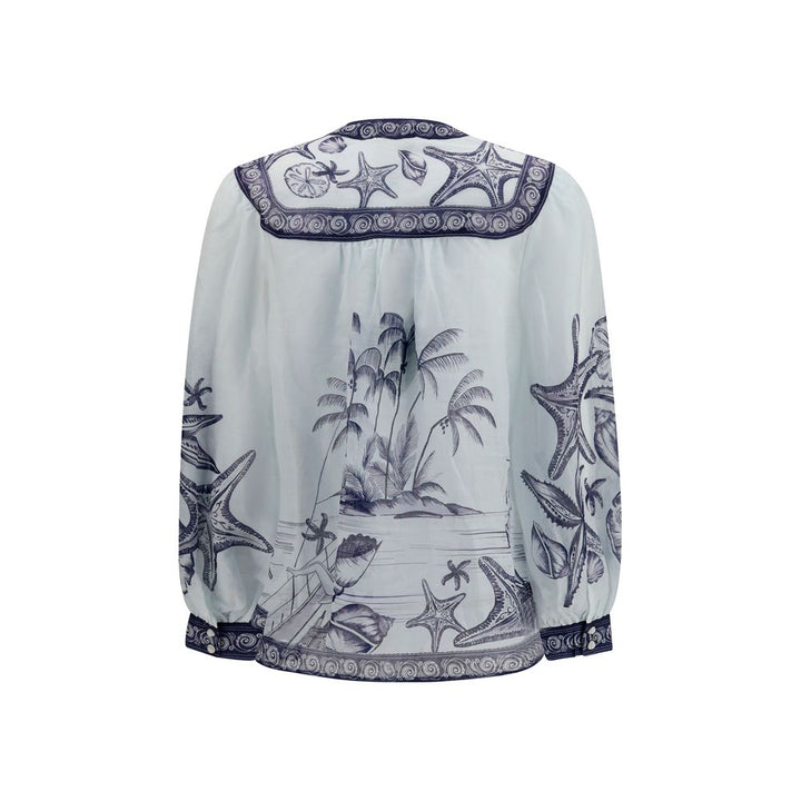 FARM RIO White Ramie Blouse