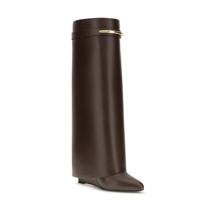 Givenchy Brown Calf Leather Bos Taurus High Heel Boots