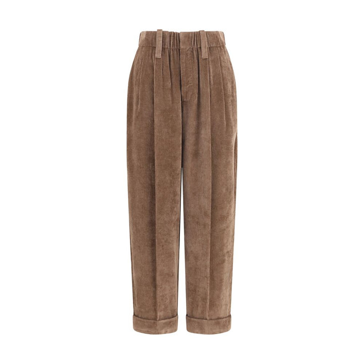 Brunello Cucinelli Brown Viscose Casual Pants