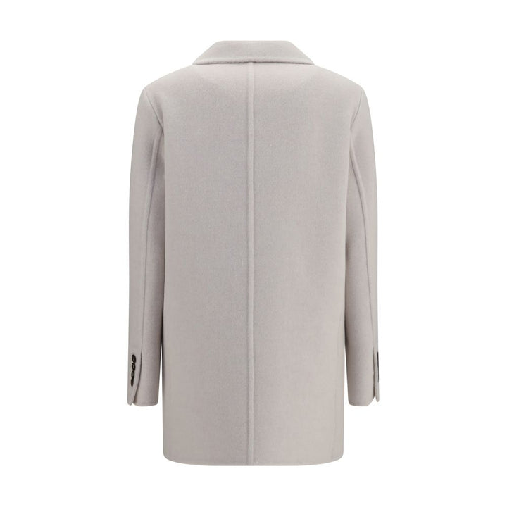 Brunello Cucinelli White Wool Oves Aries Full-Length Jacket