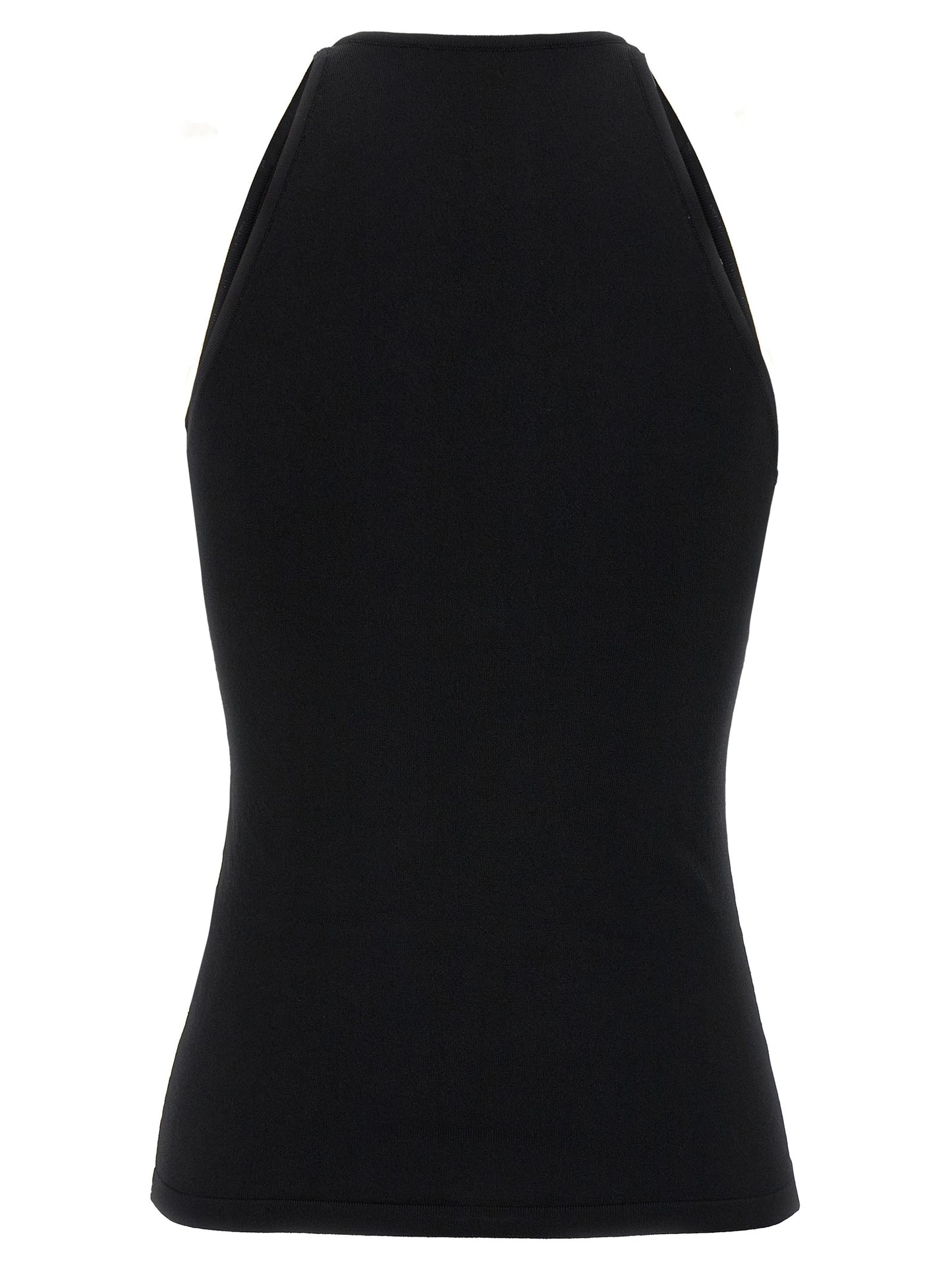 Max Mara Black Viscose Sleeveles T-Shirt
