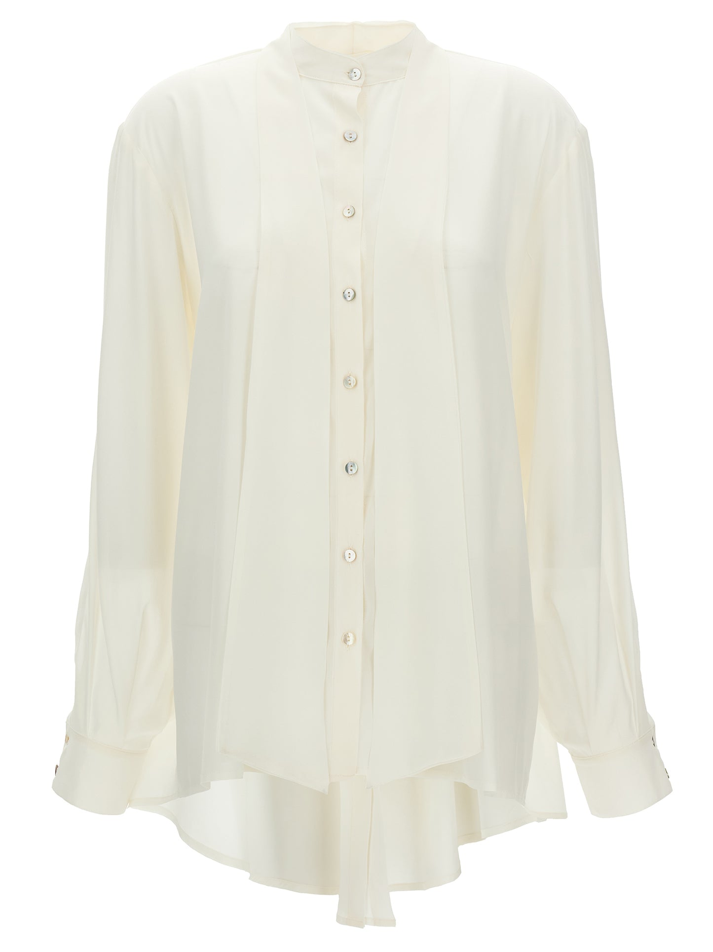 DI.LA3 PARI' White Silk Blouse