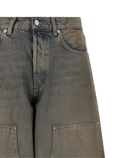 Haikure Blue Cotton Relaxed Fit Jeans