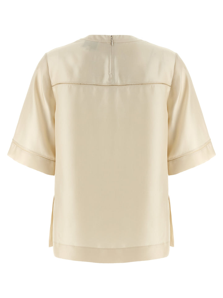 Loulou De Saison Beige Silk Blouse
