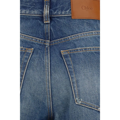 Chloé Blue Cotton Bootcut Jeans