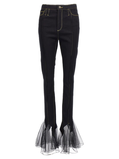 Nensi Dojaka Black Cotton Slim Fit Jeans