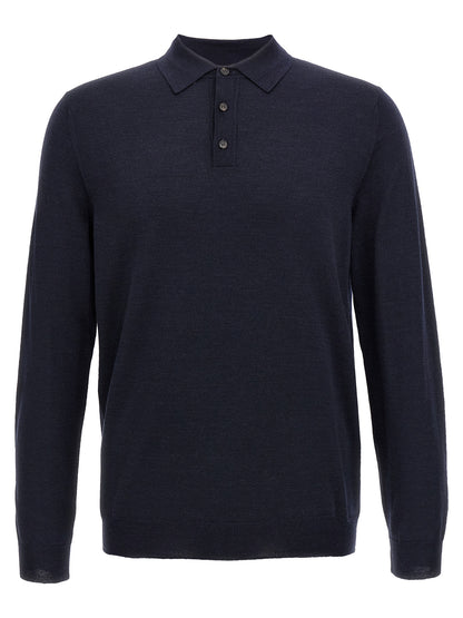 ZANONE Blue Virgin Wool Polo Shirt