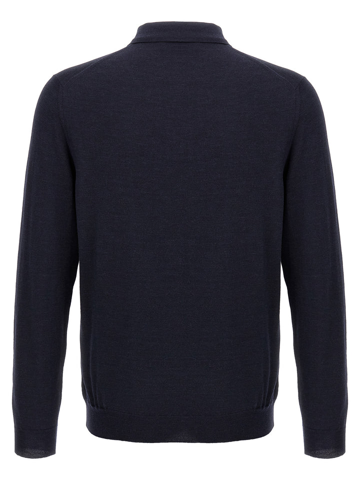 ZANONE Blue Virgin Wool Polo Shirt