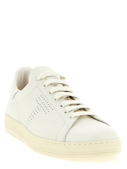 Tom Ford White Leather Low Top Sneakers