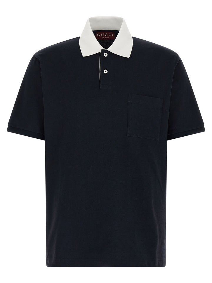 Gucci Blue Cotton Polo Shirt