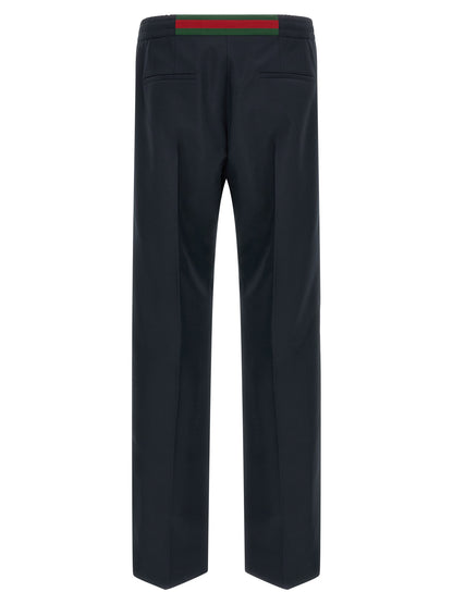 Gucci Blue Polyester Casual Pants