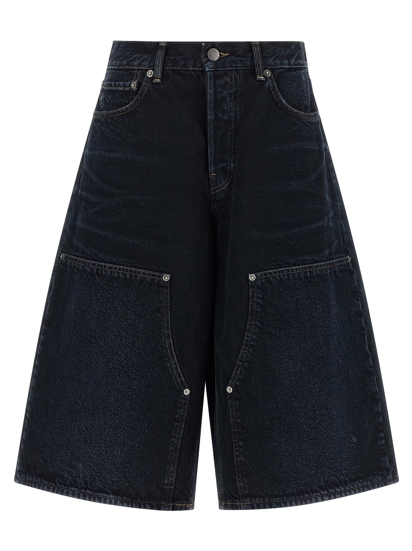 Haikure Blue Cotton Bermuda Shorts