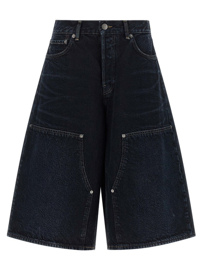Haikure Blue Cotton Bermuda Shorts