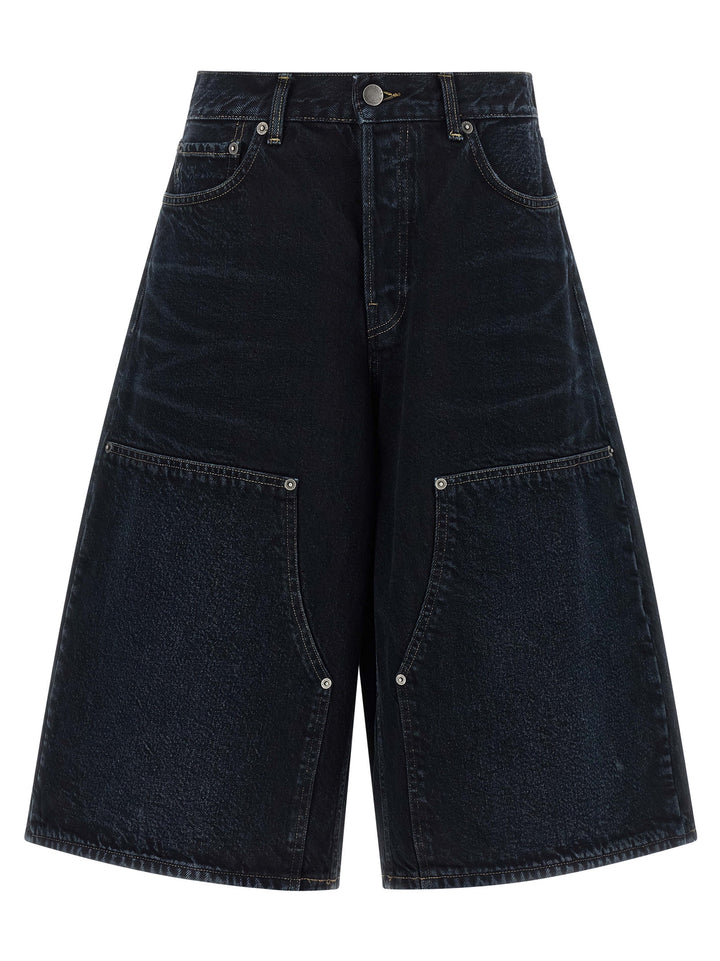Haikure Blue Cotton Bermuda Shorts