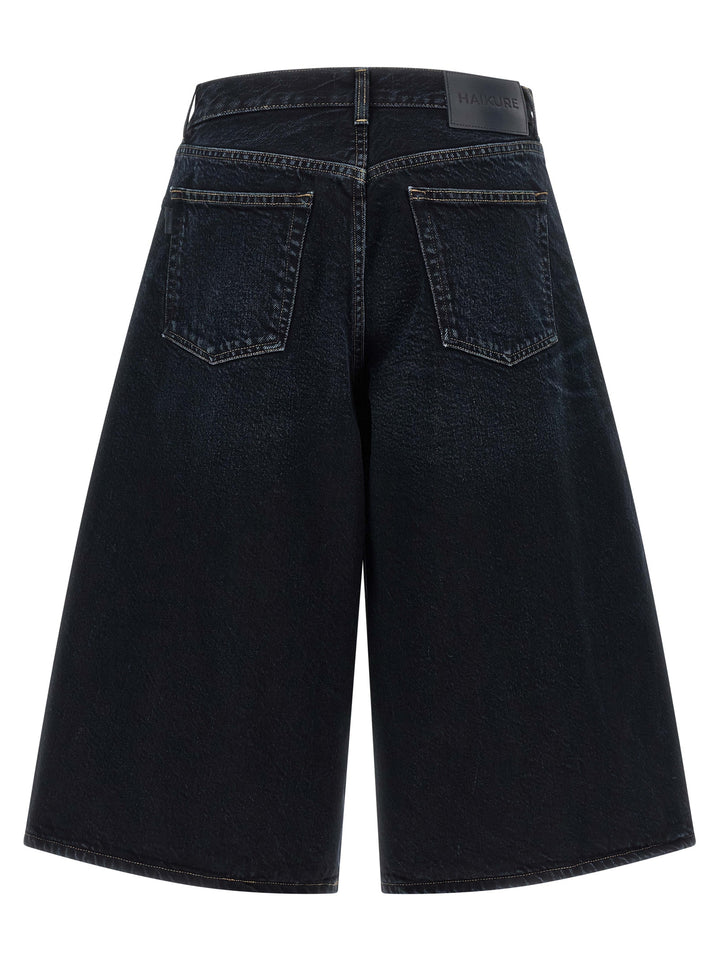 Haikure Blue Cotton Bermuda Shorts