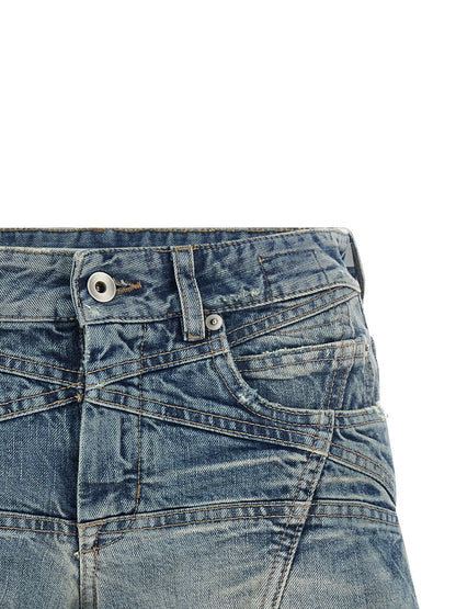 DRKSHDW Blue Cotton Bermuda Shorts