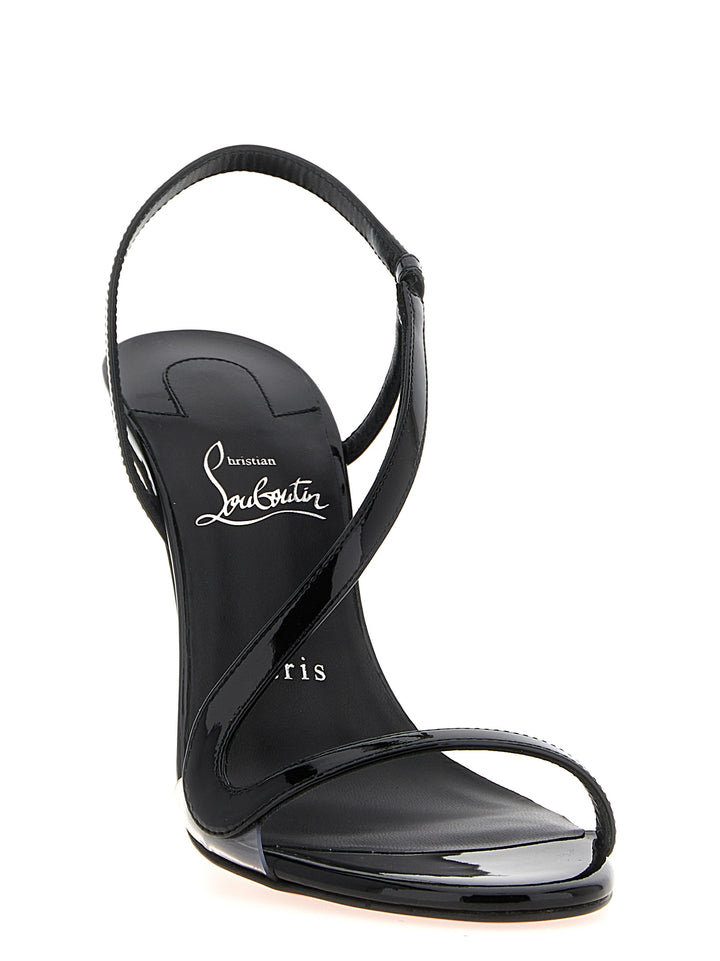 Christian Louboutin Black Calfskin Stiletto Heel Sandals