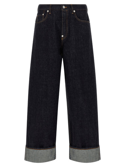 Kenzo Blue Cotton Straight-Leg Jeans