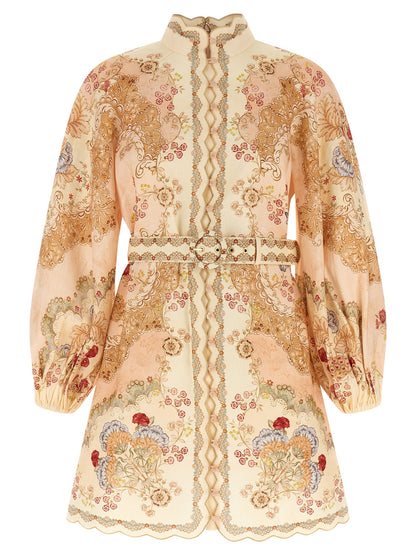 Zimmermann Multicolor Linen Short Dress