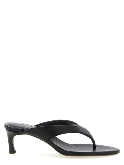 ROTATE BIRGER CHRISTENSEN Black Calfskin Flip-Flop Sandals