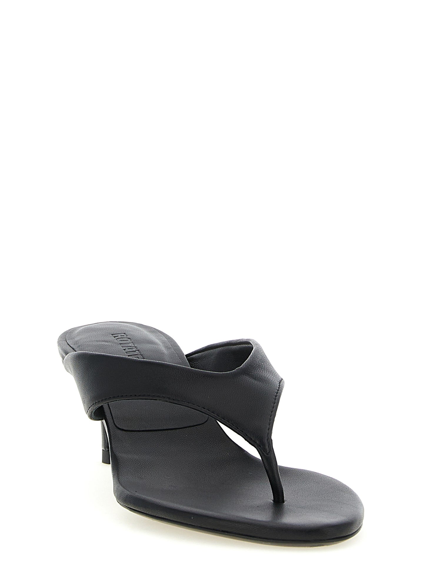 ROTATE BIRGER CHRISTENSEN Black Calfskin Flip-Flop Sandals